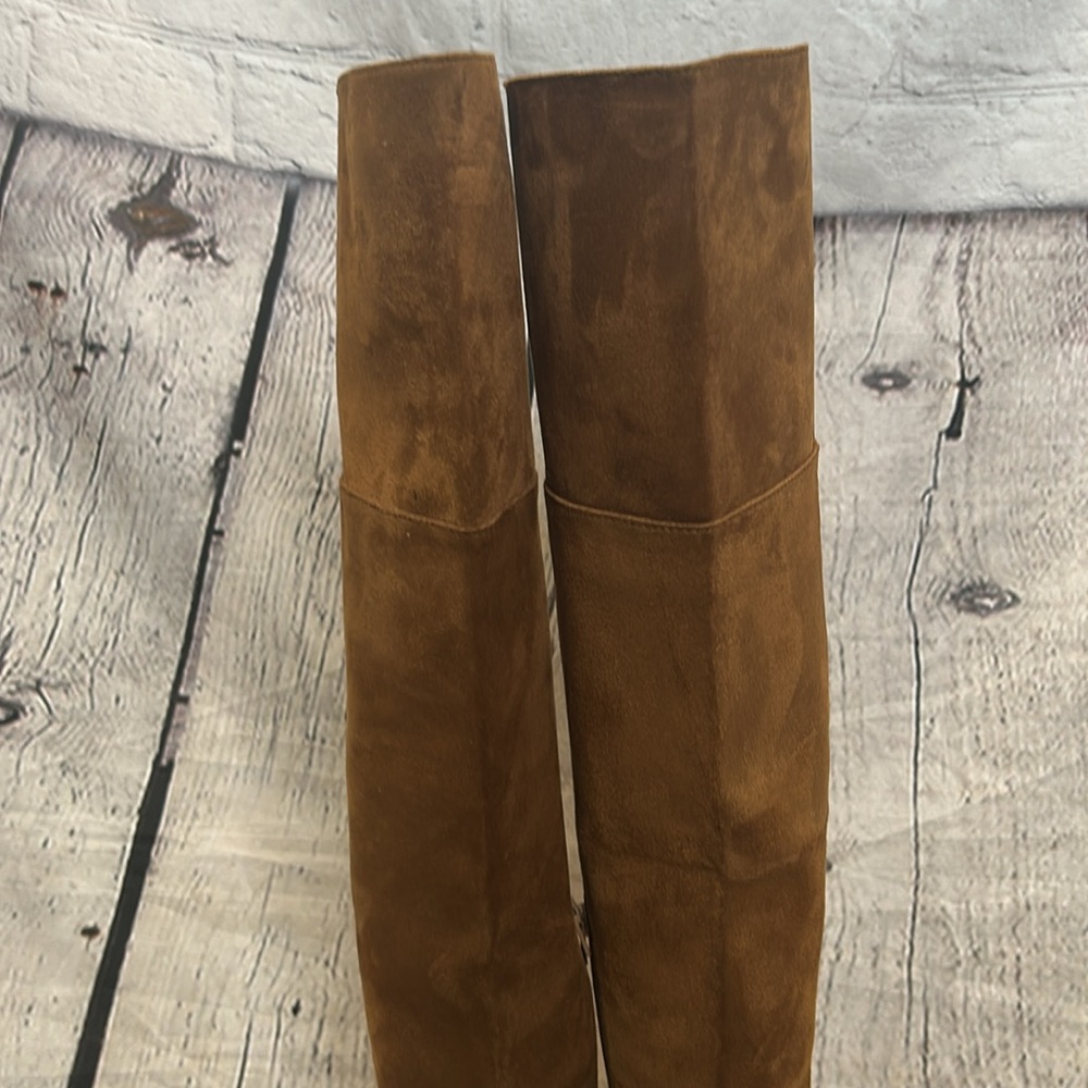 J. Crew Troy Brown Faux Suede Brown Over-the-Knee Boots Size 7.5 - Picture 7 of 16